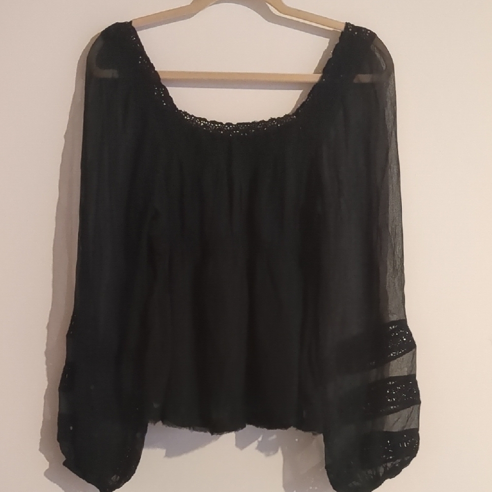 Free People Elegant Black Women's Top